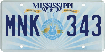 MS license plate MNK343