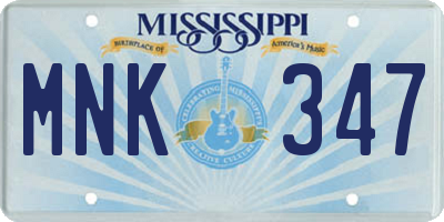 MS license plate MNK347