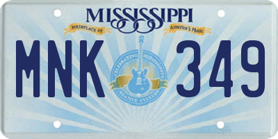 MS license plate MNK349