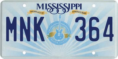 MS license plate MNK364