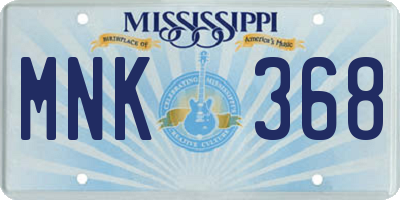 MS license plate MNK368