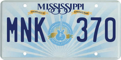 MS license plate MNK370
