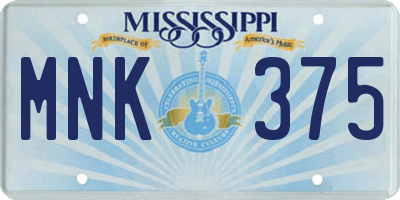 MS license plate MNK375