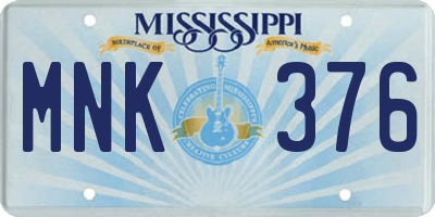 MS license plate MNK376
