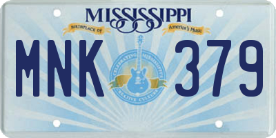 MS license plate MNK379