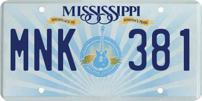 MS license plate MNK381