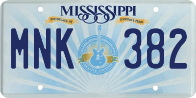MS license plate MNK382