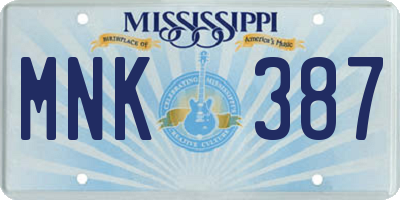 MS license plate MNK387