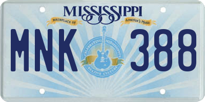 MS license plate MNK388