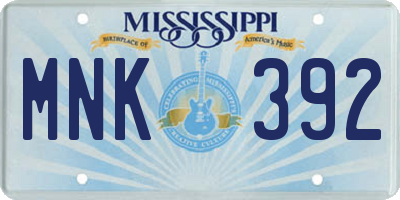 MS license plate MNK392