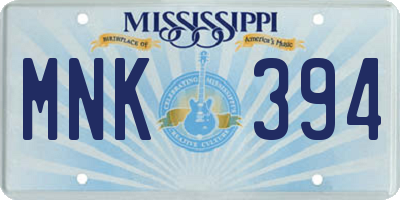 MS license plate MNK394