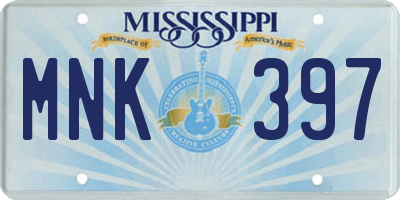 MS license plate MNK397