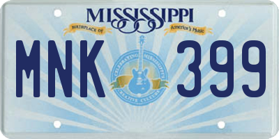MS license plate MNK399
