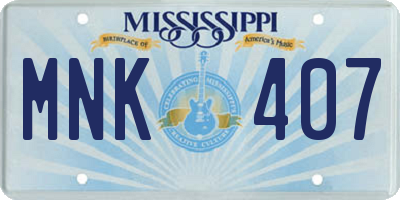 MS license plate MNK407
