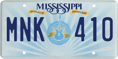 MS license plate MNK410