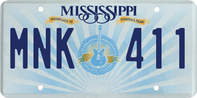 MS license plate MNK411