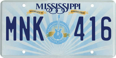 MS license plate MNK416