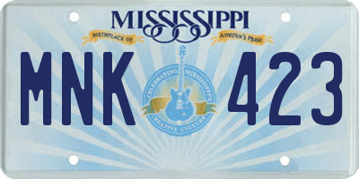 MS license plate MNK423