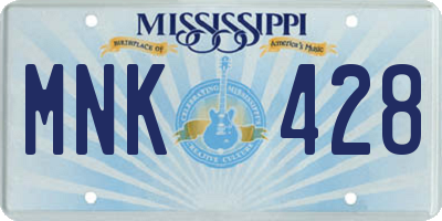 MS license plate MNK428
