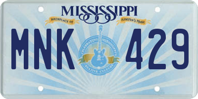 MS license plate MNK429