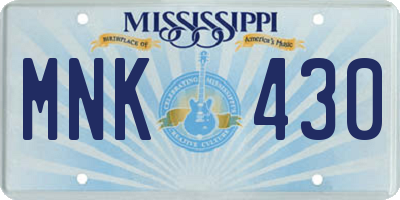 MS license plate MNK430