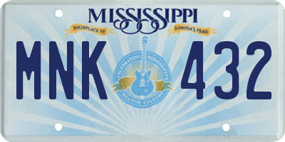 MS license plate MNK432