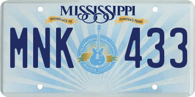 MS license plate MNK433
