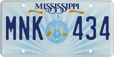 MS license plate MNK434