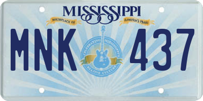 MS license plate MNK437