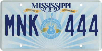 MS license plate MNK444