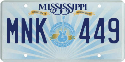 MS license plate MNK449