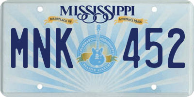 MS license plate MNK452