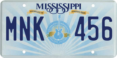 MS license plate MNK456