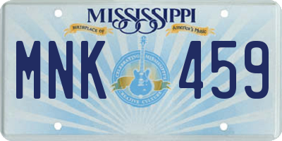 MS license plate MNK459