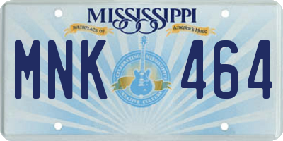 MS license plate MNK464