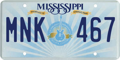 MS license plate MNK467