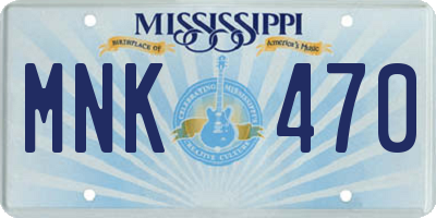 MS license plate MNK470