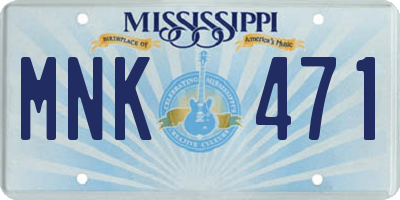 MS license plate MNK471