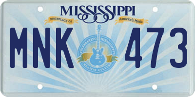 MS license plate MNK473