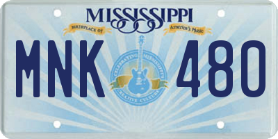 MS license plate MNK480
