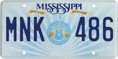 MS license plate MNK486