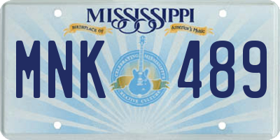 MS license plate MNK489