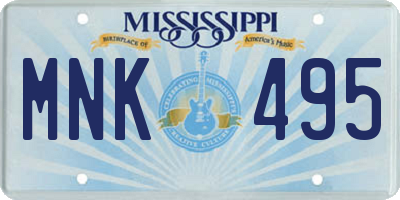 MS license plate MNK495