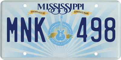 MS license plate MNK498