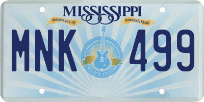 MS license plate MNK499