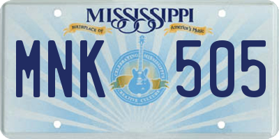 MS license plate MNK505