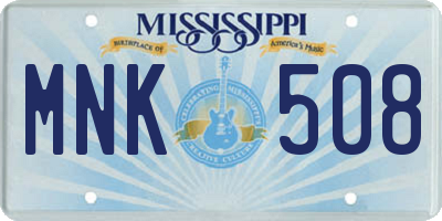 MS license plate MNK508