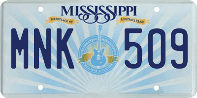 MS license plate MNK509