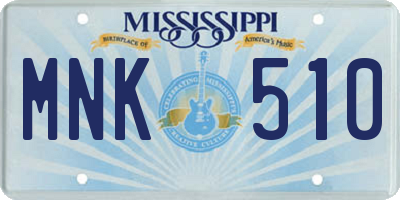 MS license plate MNK510