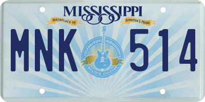 MS license plate MNK514